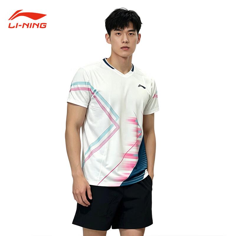 Li-Ning Quick-Dry Breathable Short Sleeve Badminton Table Tennis T-Shirt L