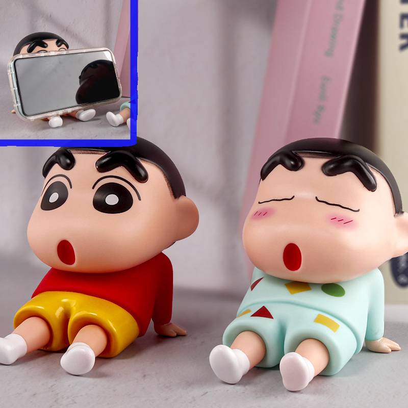 Crayon Chan Shin Phone Holder Toy Figurine Sitting Desk Decor Kids Gift Anime