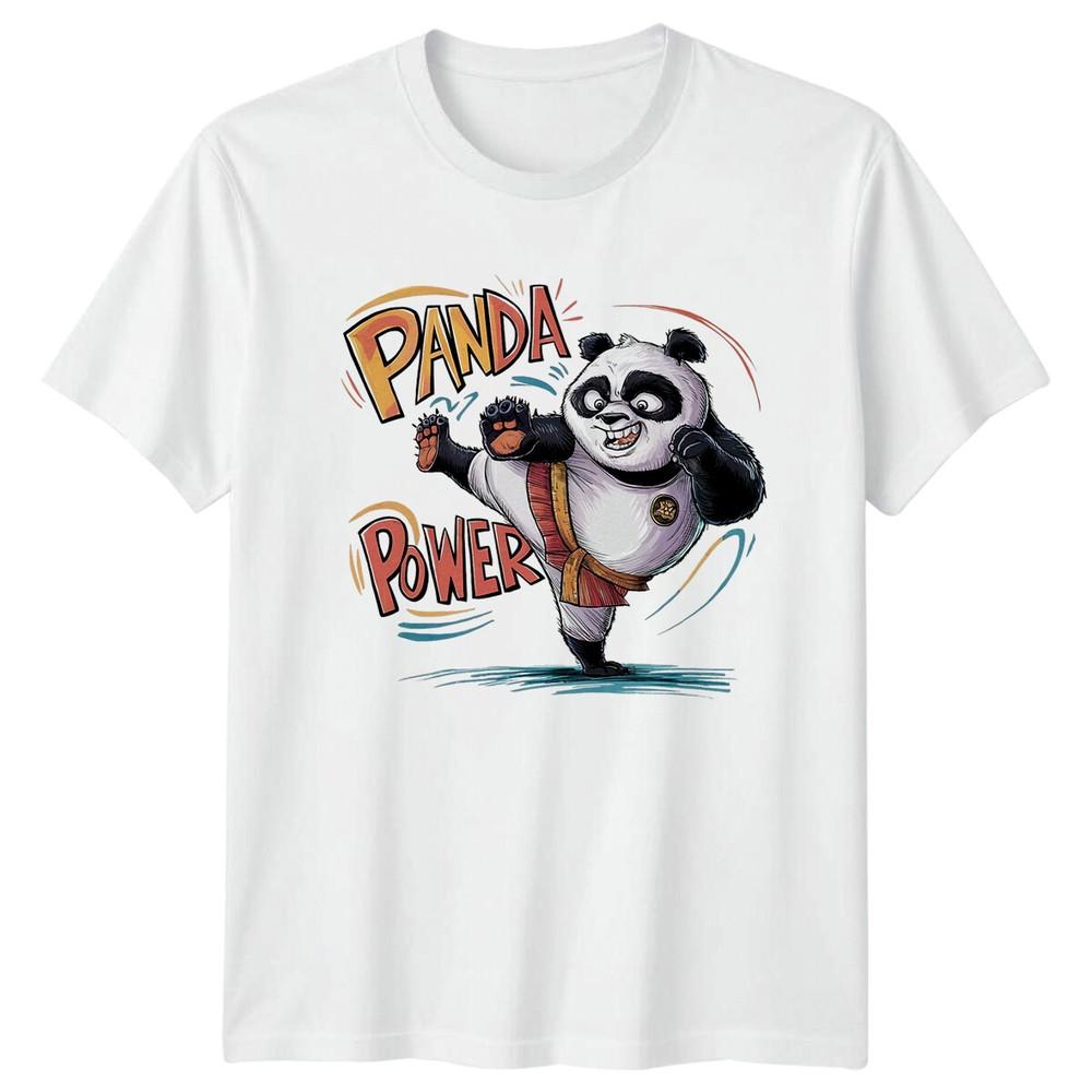 Panda Power Animal Pun Funny Kung Fu Panda Cartoon Graphic Men Women TShirt Unisex T-Shirt XXL