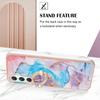 For Samsung Galaxy A25 5G (Global) (161.0 x 76.5 x 8.3mm) TPU Case with Ring Kickstand IMD Marble Pattern TPU Back Cover