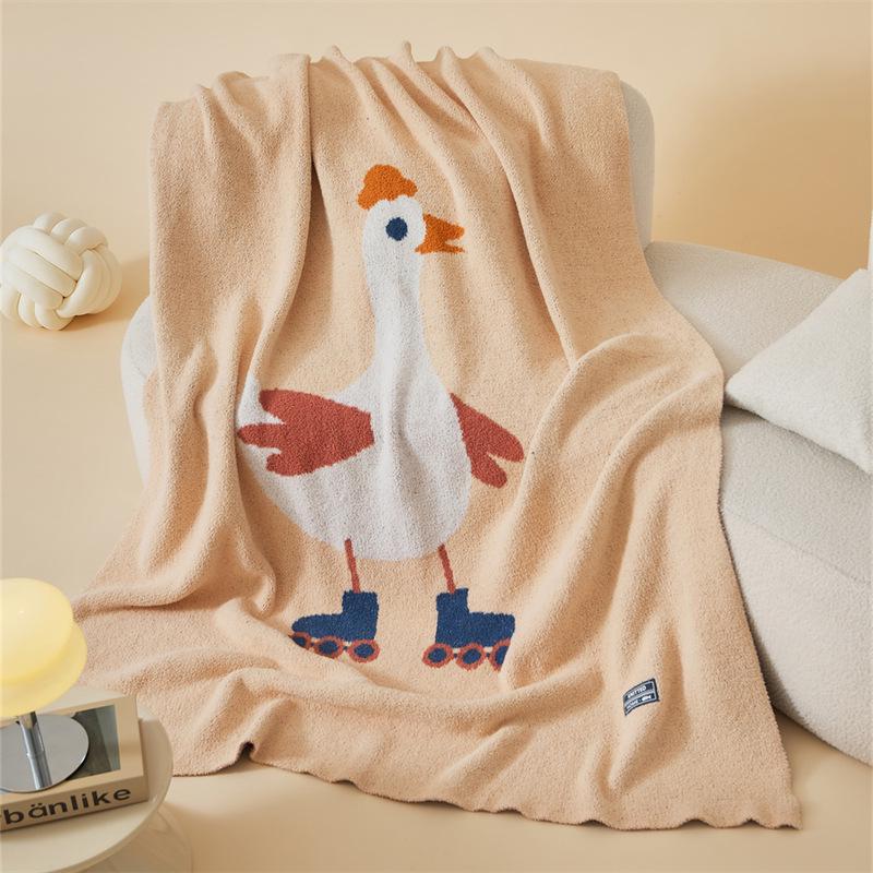 

Ruijing Little Goose Knit Blanket - Multi-purpose Decorative Blanket for Office, Nap, and Sofa. 130x160 cm