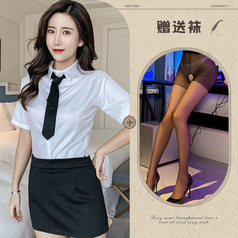 New Sexy Lingerie Female Secretary Dress Sexy White Black Dress Sailor Professional Elasticity