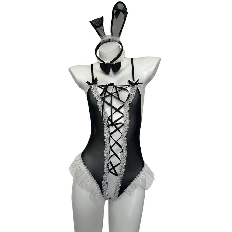 Sexy Erotic Underwear Free-to-take Open Onesie Small Chest Pure Desire Perspective Uniform Suit