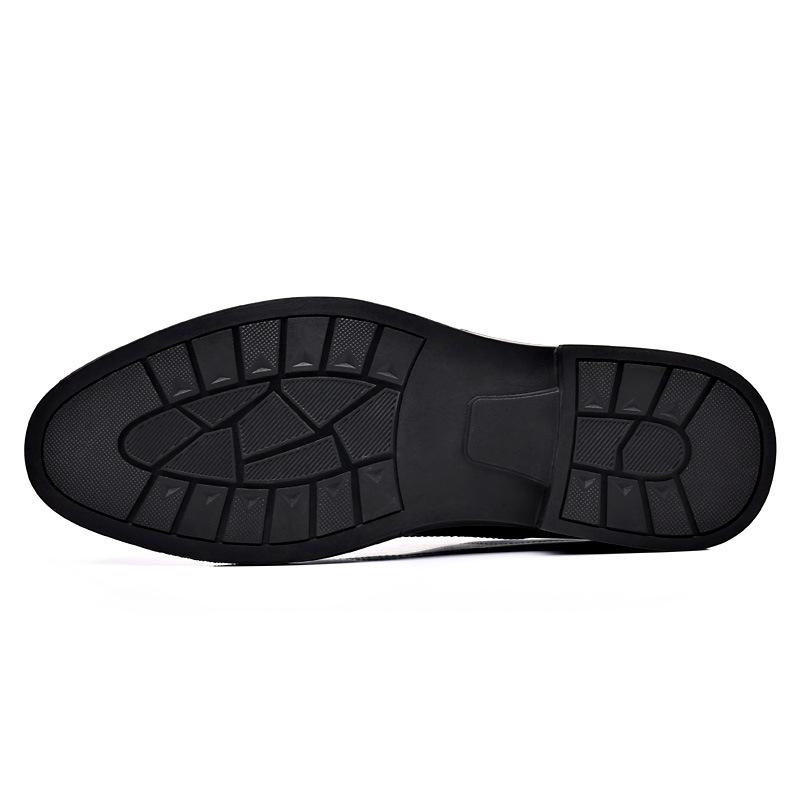 Men'S Leather Shoes Leather Breathable Business Dress Three Joint Men'S Shoes Leather Shoes Versatile Non-Slip Soft-Soled Shoes Men