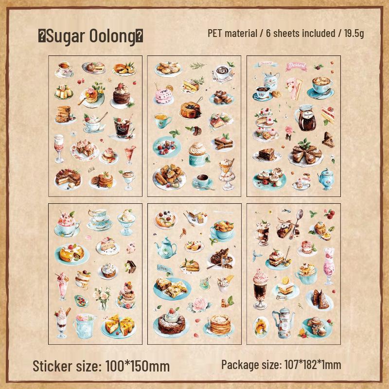 Innisfree Retro Journal Stickers Pack: Waterproof, Film Cut, Creative Coffee House Design.