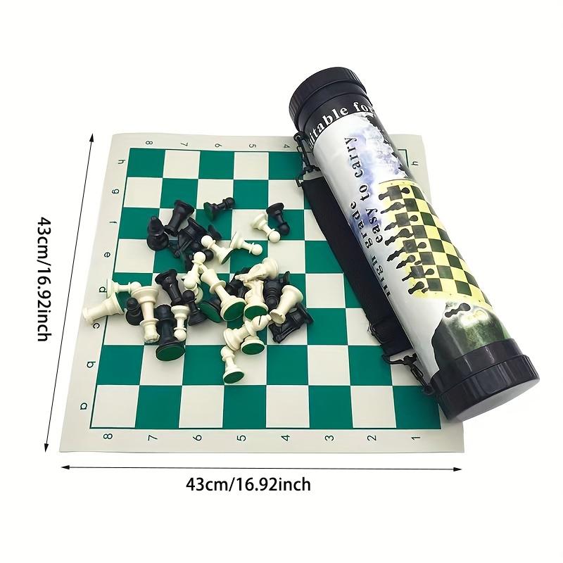 Outdoor Travel Portable Chess Set Barrel Folding Chessboard Plastic Chess Pieces Family Board Games Kids Chess Set