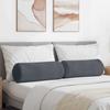 Bolster Cushions 2 pcs Dark Grey Ø 25 x 70 cm Cord Fabric