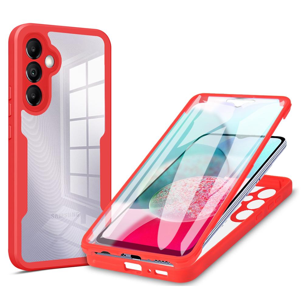 

Camera Lens Protection Cover for Samsung Galaxy A34 5G Clear Acrylic+TPU Phone Case with PET Screen Film Red