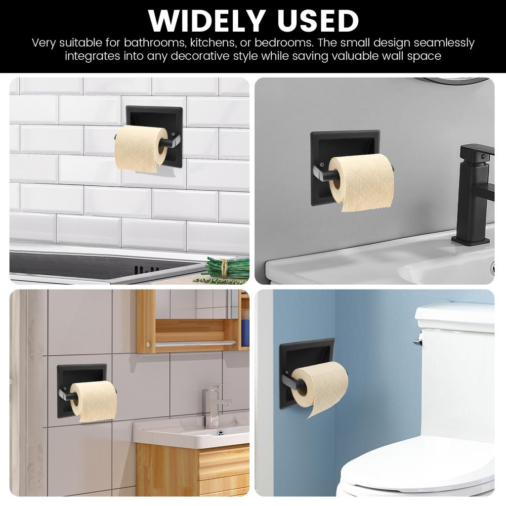 Toilet Paper Holder Stainless Steel Paper Roll Holder Rustproof Insert Tissue Mount Holder Rotatable Tissue Dispenser for Wc