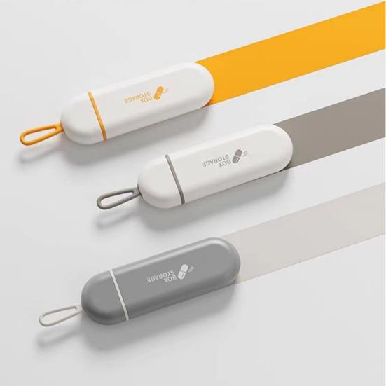 Bærbar Pilleoppbevaringsboks 3 Rom Design Vanntett Kompakt Størrelse Utendørs Reise Fritt Kombinert Pilleorganisator Tablett Oppbevaringsetui