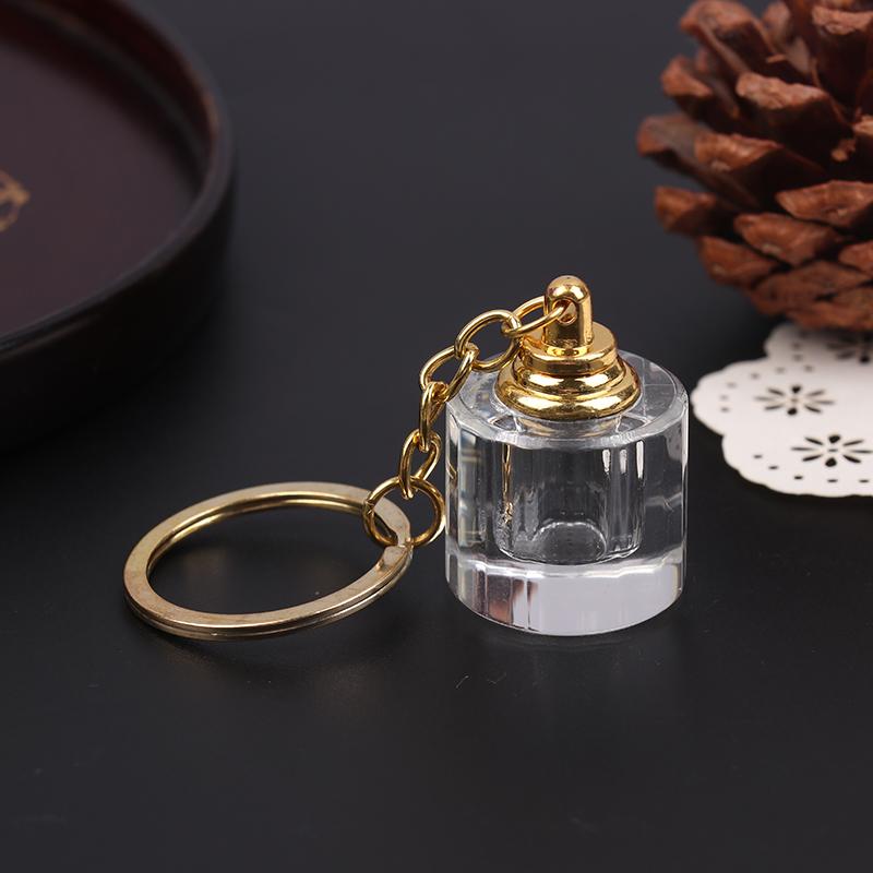 Elegante Mini Glazen Parfumflesje Sleutelhanger Draagbaar Navulbaar Glazen Flesje Met Dop Sleutelhanger Ideaal Cadeau Voor Vriendin, Verjaardag