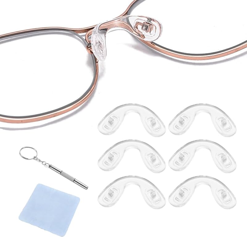 

[Mikankawa] glasses nose pads replacement item silicon nose pad 6PCS Anti-slip Prevention of indentation integrated type comfortable eyeglass