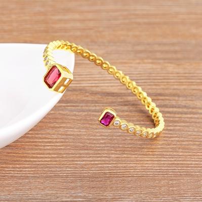 

Nidin Trendy Exquisite Green/Rose Red Color Micro Pave Zirconia Crystal Cuff Adjustable Bangle Women Anniversary Jewelry Gift 56-58mm розы красного
