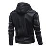 Frühjahr/Sommer 2025 Amerikanische Retro Herren PU-Leder Kapuzen-Motorradjacke