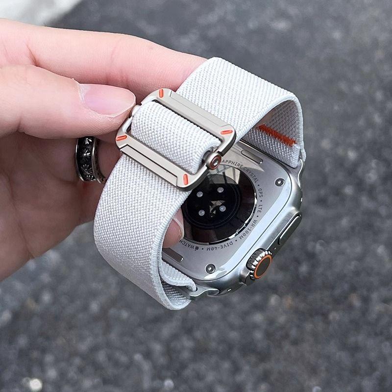 Schiebeschnalle Hill Strap für Apple Watch S10 - Nylon gewebtes, strapazierfähiges Armband für iWatch 10/9/8/7/6/5/4/3/2/1/SE/Ultra/Ultra2 49 mm 46 mm 45 mm 44 mm 42 mm