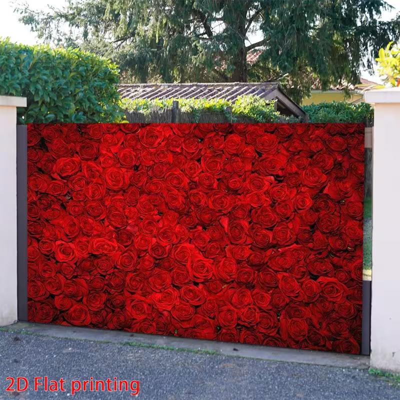 

2D Red Rose Flower Background Fabric for Home & Garage Decor 47.2x31.5inch/120*80cm