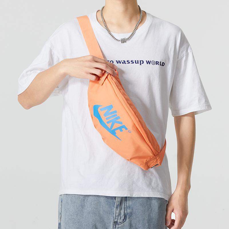 Nike Color Block Large Logo Fabric Shoulder Crossbody Waist Bag Unisex bags Psychedelic-Orange DQ5727-871