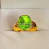 Peridot Oval Cut With 925 Sterling Silver Gold Plated Ring For Men's #B441 JL375683848504