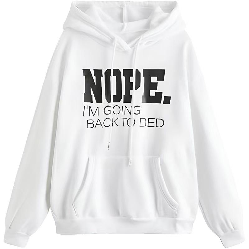 Unisex Slogan Print Long Sleeve Hooded Sweatshirt