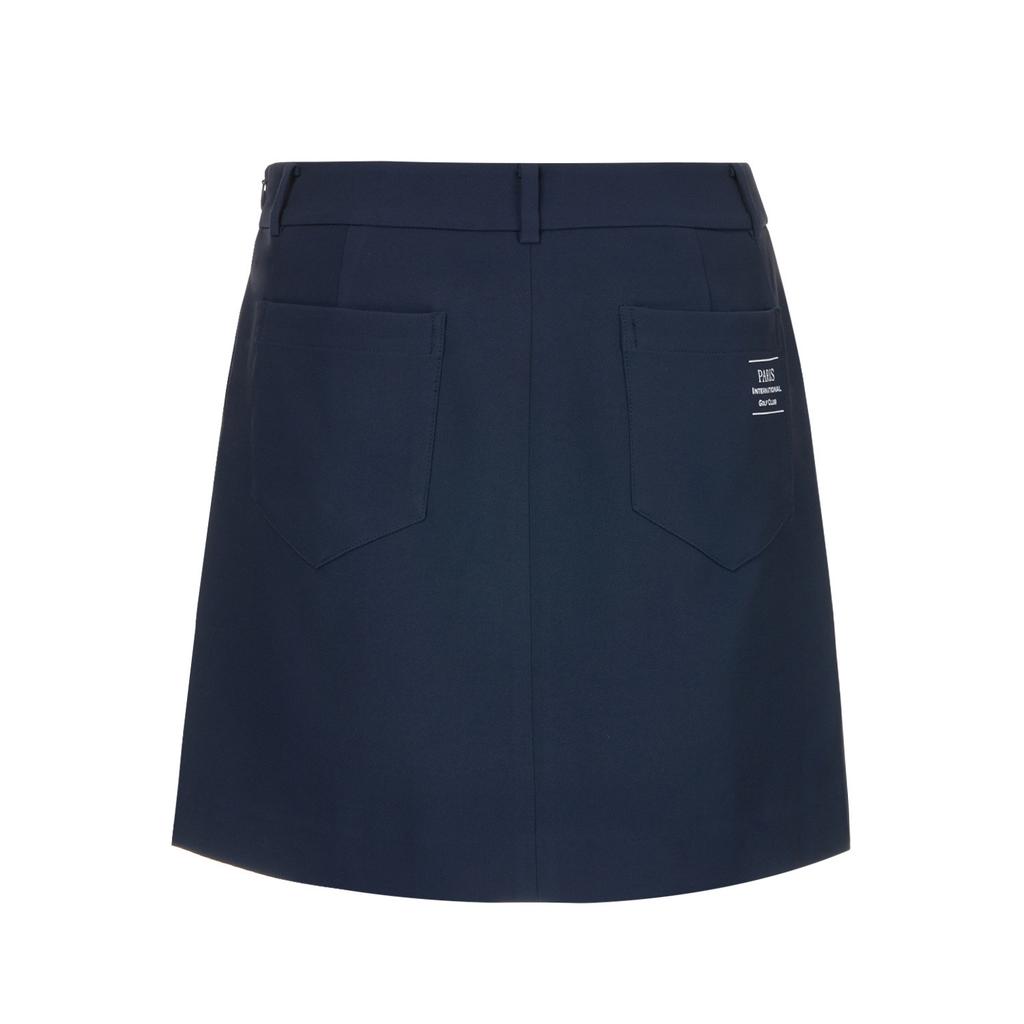 PIGC Women'S Color Block Cut-Out H-Line Culotte Skirt Navy (Lfcq30249)