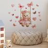 Cartoon Bear Swing Butterfly Bedroom Living Room Home Background Beautification Decoration Wall Stickers