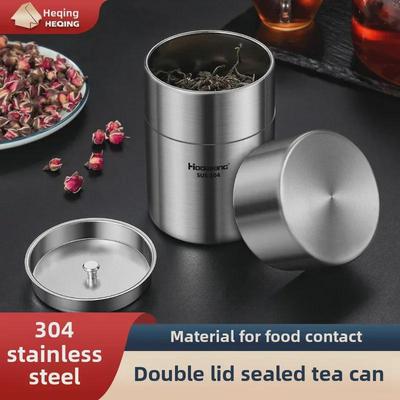 304 Stainless Steel Portable Tea Storage Can - Travel-Friendly, Sealed, and Compact for Home Use