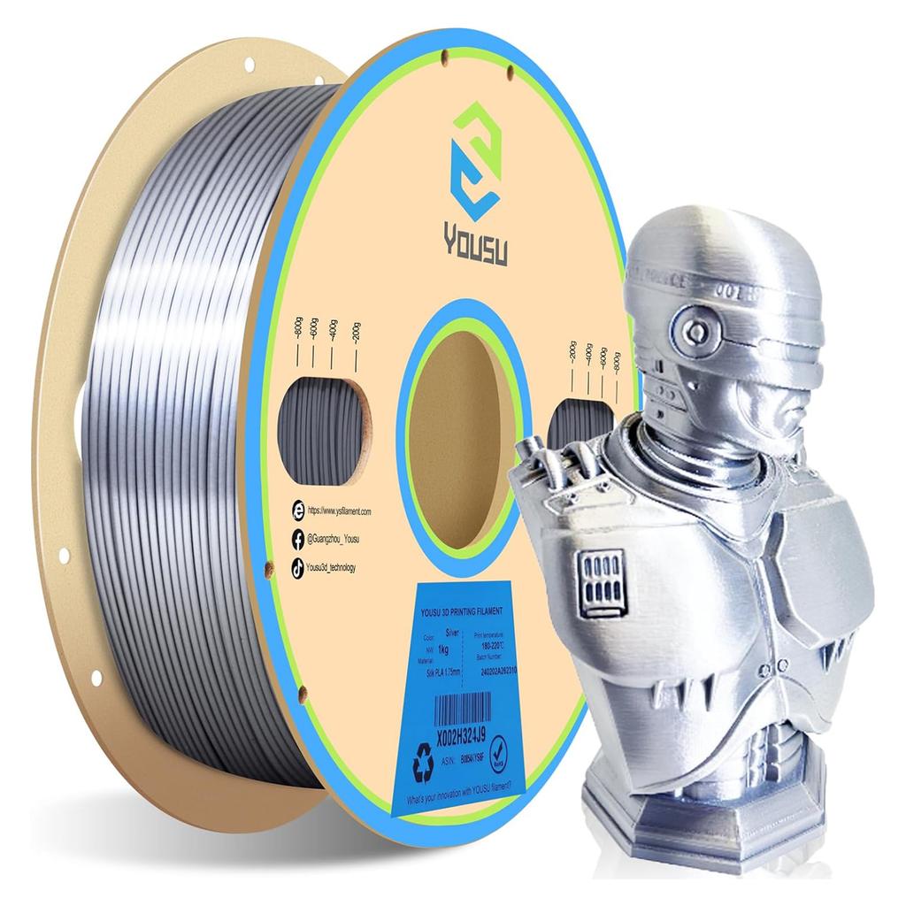 YOUSU PLA Filament Silk pro 3D tiskárnu 1,75 mm rozměrová přesnost + 0,03 mm 3D tiskový materiál