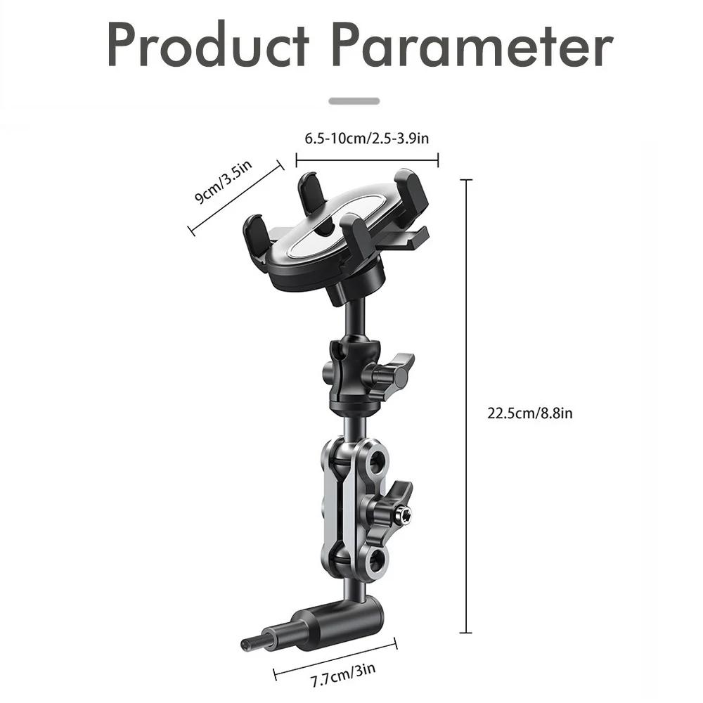 

Крепление для телефона на стойку лобового стекла с вращением на 360 градусов и фиксированным захватом - Идеально для навигации и звонков в режиме громкой связи во время вождения для смартфонов чёрный