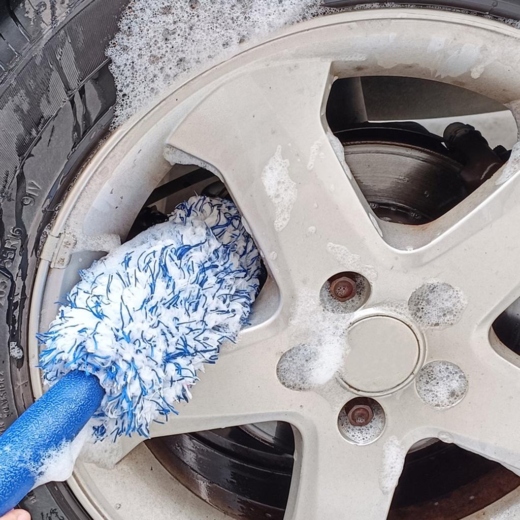 Efficient Soft Microfiber Wheel Rims Brush Effortlessly Cleans Car And Motorcycle Rims Without Scratches For Office Home