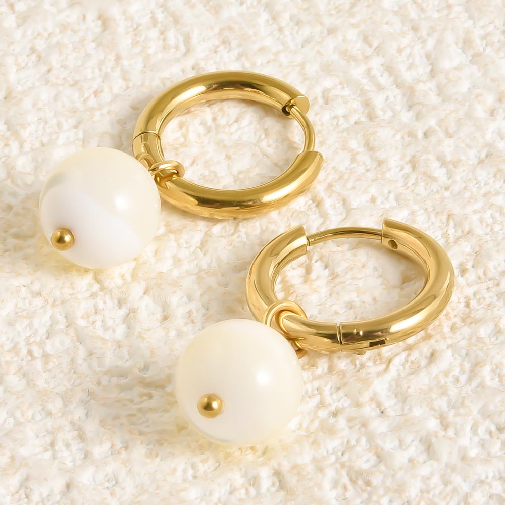 Real Natural Irregular Pearl Earring Stainless Steel Jewelry For Women Men Accessories Round Hoops Piercing Baroque Boucles Gift