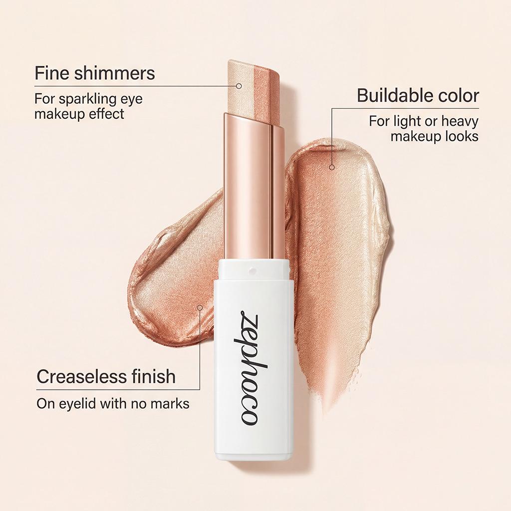 Zephoco Rose Gold Gradient Eyeshadow Stick – Smooth, Natural, Portable, Easy Application