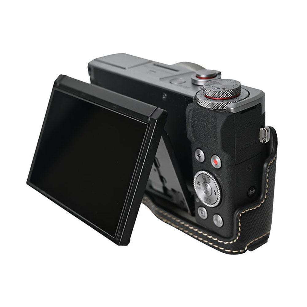 G7X2 3 Półpokrowiec na aparat ze skóry PU Dla Canon G7X II III Mark II III G7X2 G7X3 Otwór na baterię Pokrywa dolna