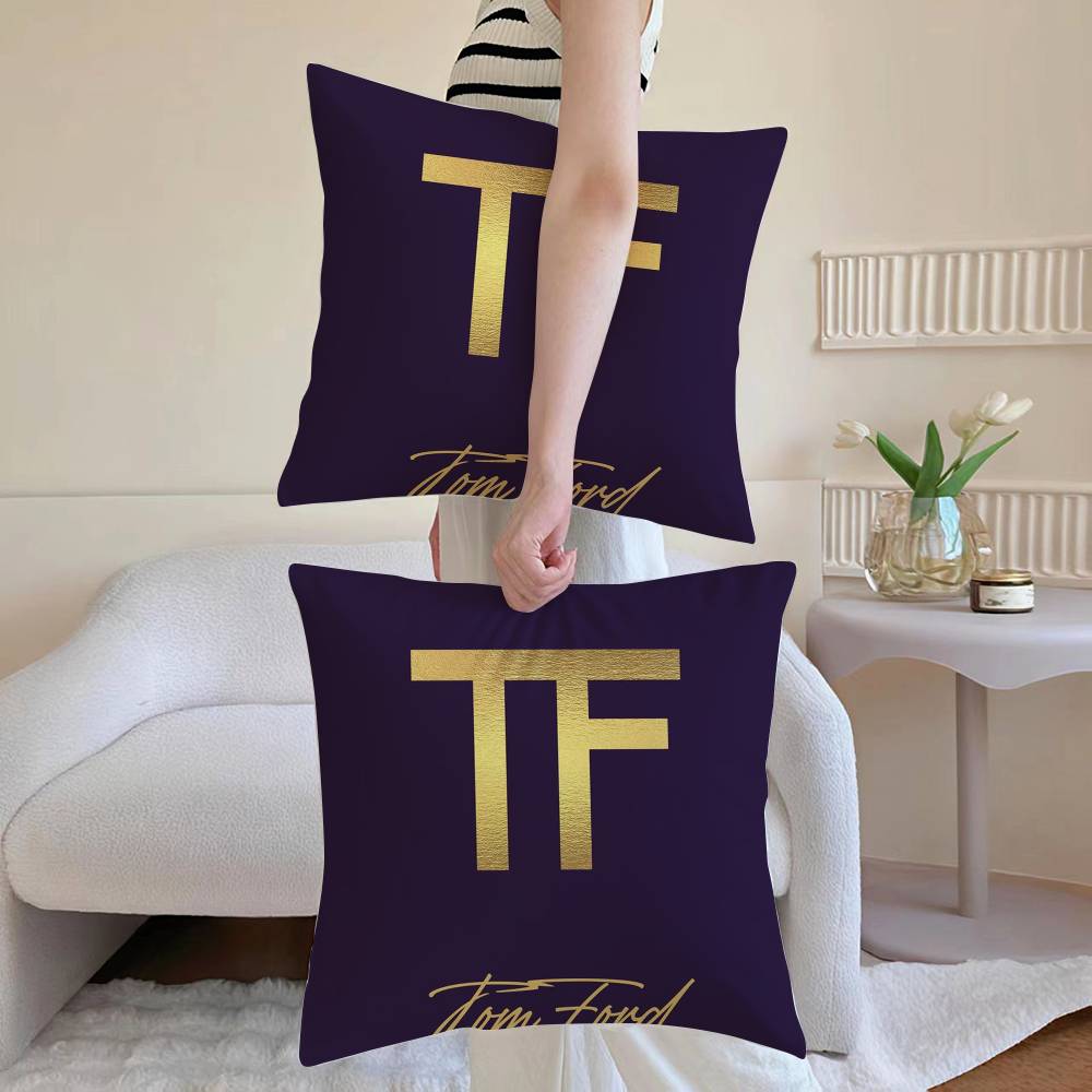 Luxury T-Tom F-Ford Pillow Case Anti-dustmite Pillowcase Invisible Zipper Silky Sofa Cushion Cover