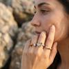 Women's Retro Tiger Eye Stone Open Ring Alloy Jewelry Set