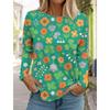 Mode femmes manches longues fleur T-Shirt col rond à manches longues vêtements décontracté vacances cadeau vêtements mode fête T-Shirt