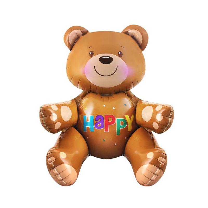 Dětský plyšový medvídek Balónky na narozeninovou oslavu Papírový prapor Garland Zavírače dortů Baby Shower Boy 1st Happy Birthday Dekorační potřeby