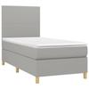 3142153 vidaXL Bed with Box Spring and Mattress Light Grey 100x200cm Fabric