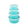 Set di Lunch Box Pieghevoli Rotonde in Silicone Bento Box Set da Quattro Pezzi Monostrato