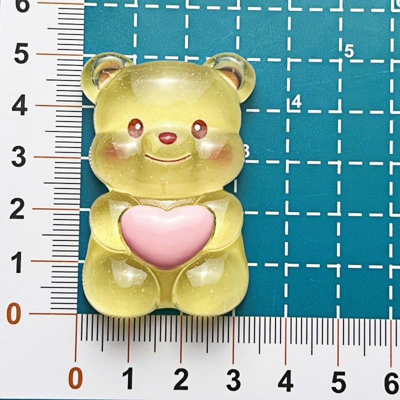Large Cartoon Custard Yellow Bear Resin Hair Clip and Keychain Decorative DIY Accessory