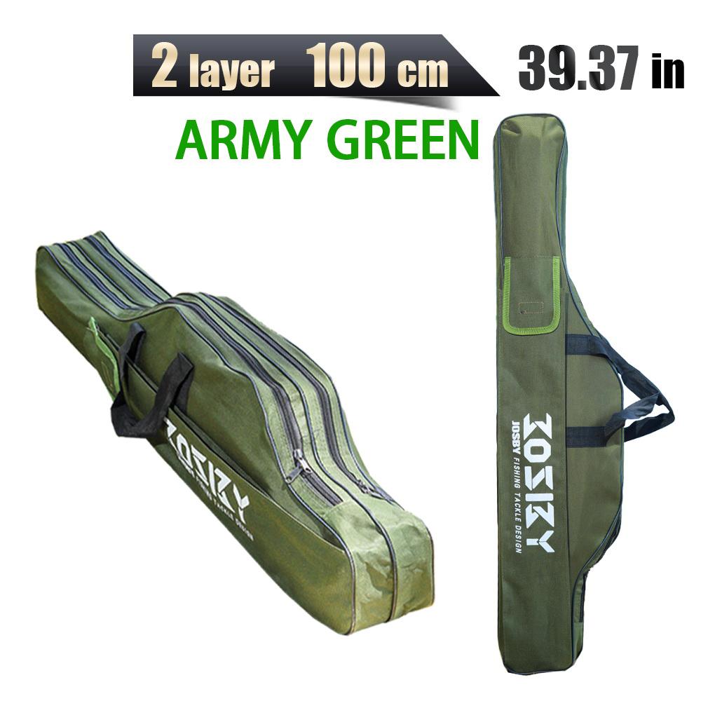 JOSBY 182CM-60CM Retractable Foldable Portable Waterproof Multi-Layer 2 3 Layer Oxford Cloth Fishing Rod Gun Bag Box Convenient