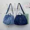 2025 Fashion Washed Denim Versatile Backpack: Crossbody and Casual Schoolbag for College Students