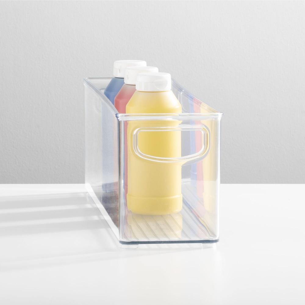 Recycled Plastic Stackable Storage Bin with Handles Breast Milk Bags Clear Open Top Design Versatile Space Saving Solution