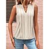 IHUASU Women's Summer Fashion Temperament Elegant Pleated V-neck Tank Top
