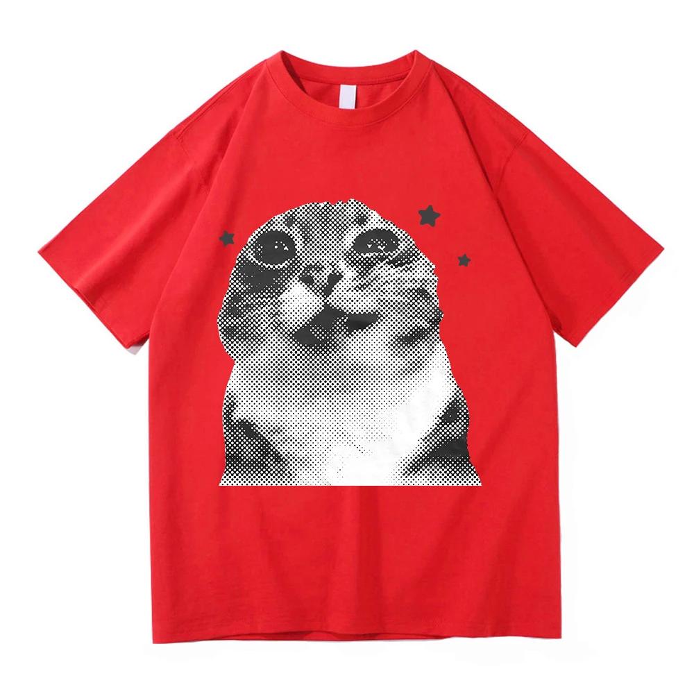 Y2k Lustiges Katzen-Meme T-Shirt Ich denke nicht, also bin ich nicht Männer-/Frauenkleidung Harajuku Hochwertige Oberteile T-Shirts