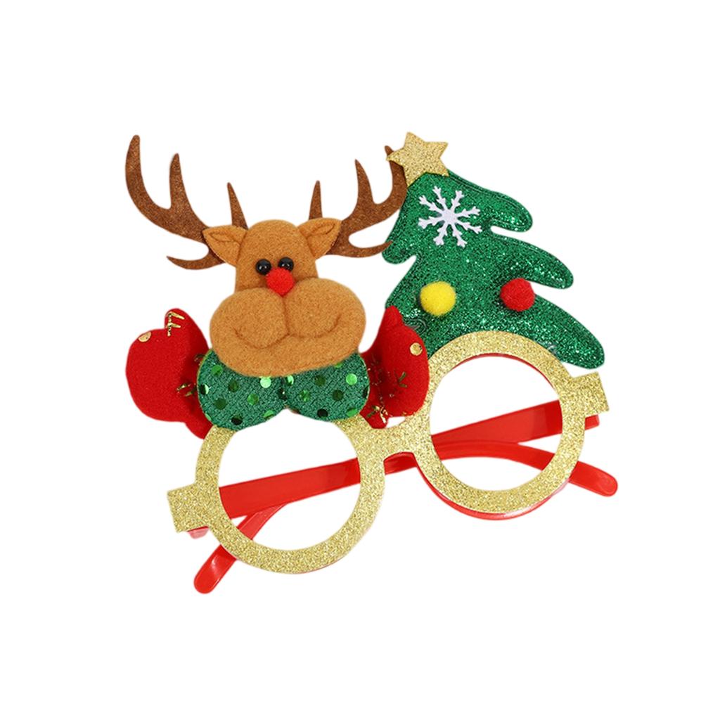 Christmas Glasses For Holiday Party, Funny Xmas Eyewear Props Santa Reindeers Style Costume Accessory For Festive Dress Up