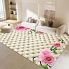 European Style Pink Rose Carpets for Living Room Decoration Luxur Sofa Area Non-slip Floor Mat Bedroom Lounge Soft Rugs Washable