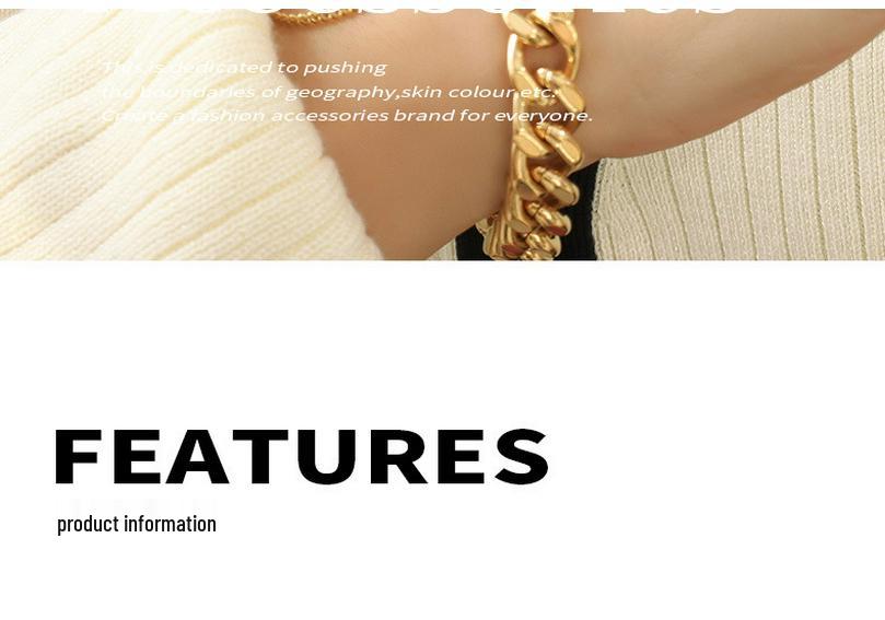 Exaggerated 18K Gold-Plated Titanium Steel Cuban Necklace & Bracelet Set - European/American Hip Hop Style