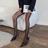 Y2K Vintage Rutigt Fisknät Strumpbyxor Kvinnor Houndstooth Ihåliga Strumpbyxor Skulpterat Nät Kvinnor Strumpbyxor För Klänning 2025 Legging