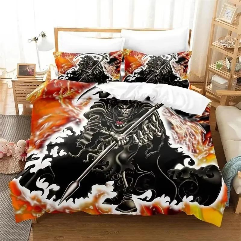 Dark Grim Reaper Bedding SetDuvet Cover Comforter Bed Set Quilt Cover PillowcaseKing Queen Twin Size Boys Girls Adult