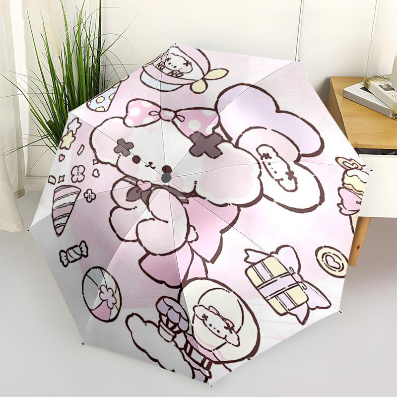 

1pc Kawaii Nonomochi Umbrella - Automatic Opening & Closing, Portable Folding Design with 8-Bone Iron Frame, Outdoor Umbrella for Festive Gifts, Suita